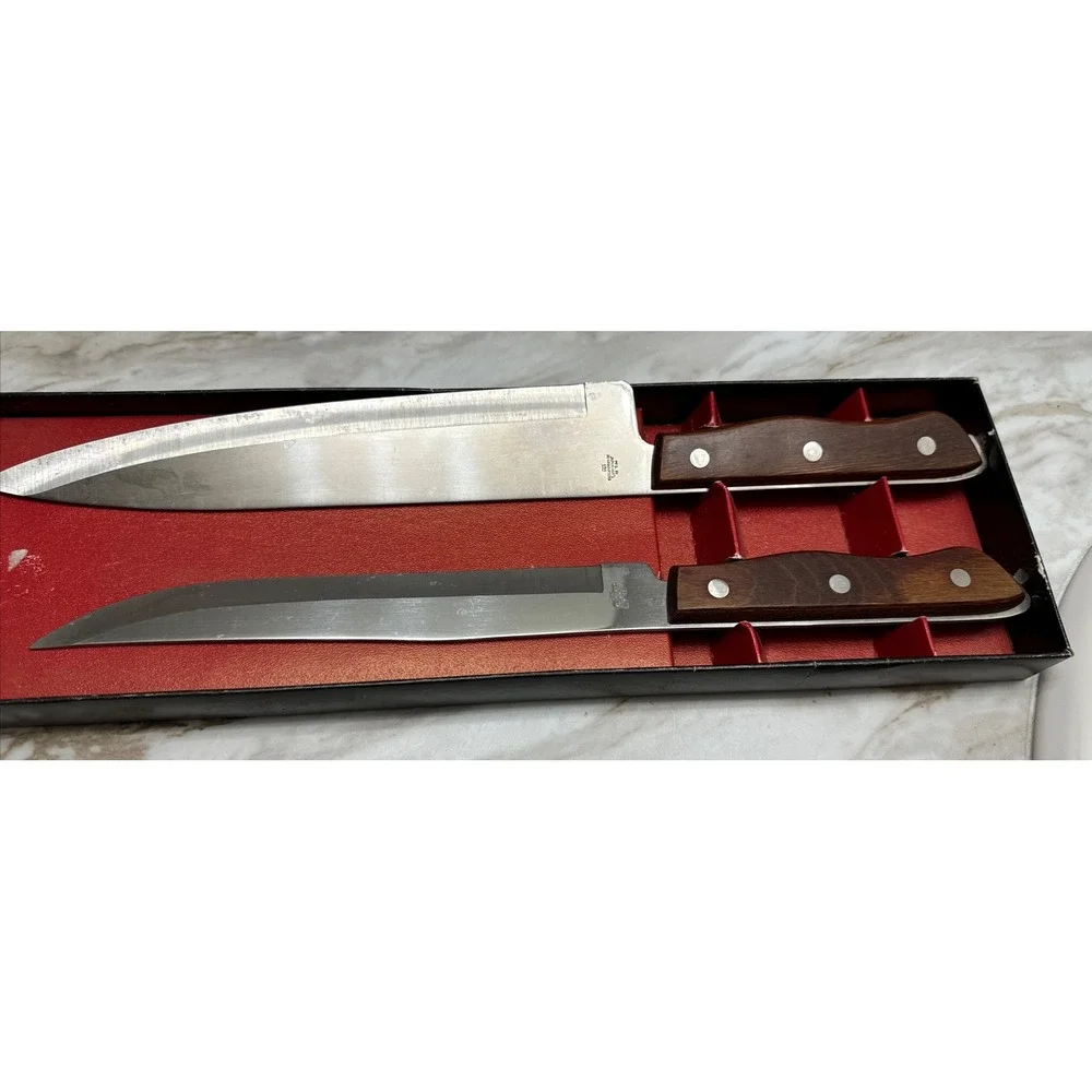 Japan 2 Piece Elegance Boxed‎ Deluxe Carving Set by Royal Chef's Knife Set VTG